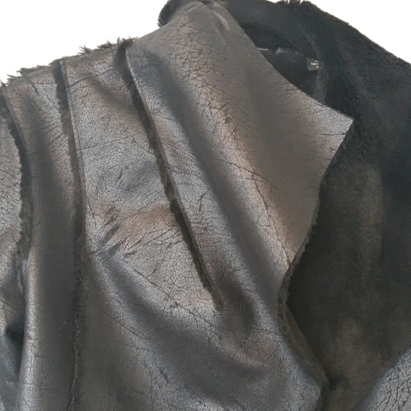 ISDA & CO. Faux fur shearling black coat size s - Picture 6 of 13